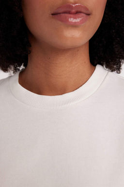 Базовая футболка Oversize с круглым вырезом и короткими рукавами - Defacto фото 5