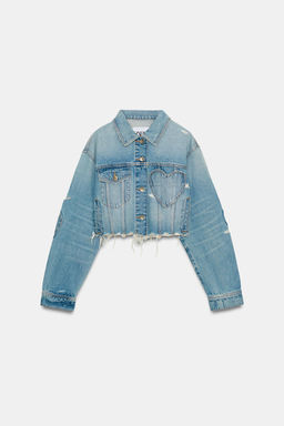 CAZADORA DENIM TRF CORAZONES / Azul - Zara фото 5