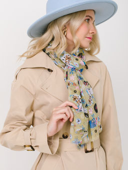 Большой, мягкий, тонкий и очень нежный двусторонний палантин с рисунком в стиле арт-деко - Tantino фото 7