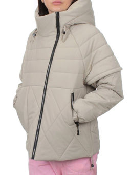 270 GRAY/BEIGE Куртка зимняя облегченная женская (верблюжья шерсть) - Фабричный китай фото 5