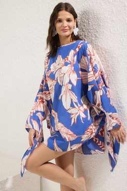 Yag Yesili Dokuma Baglama Detayl? %100 Pamuk Plaj Mini Elbise TBESS25EL00040 - Trendyolmilla фото 7