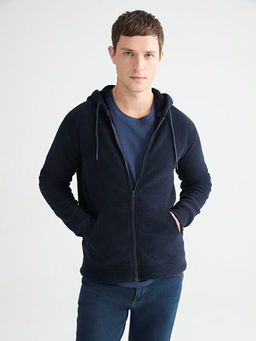 Kap??onlu Polar Erkek Fermuarl? Sweatshirt