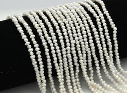 Бусины жемчуг шарик 3мм белый, 36см, 139 бусин Радуга камня