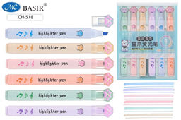 Набор текстмаркеров Basir "Лапки" 6шт. (CH-518) пастельные цвета, колпачок в форме лапок