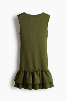 Vestido de punto con bajo de volantes