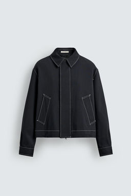 SOBRECAMISA PESPUNTES CONTRASTE / Marino oscuro - Zara фото 7