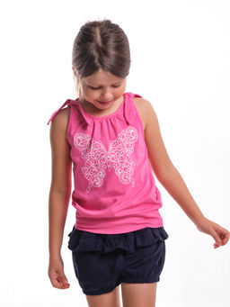 Футболка-топ UD 0359 голубой/белый кант - Mini maxi фото 23