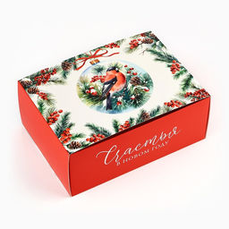 Коробка подарочная новогодняя складная «Снегири», 25 х 18 х 10 см