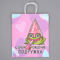 Пакет подарочный крафтовый Подружка, 28 32 15 см - Дарите счастье фото 6