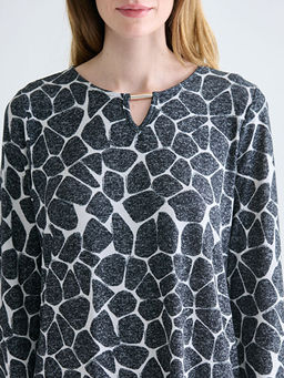 Bisiklet Yaka Desenli Bluz