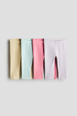 Pack de 4 leggings en punto de algod?n