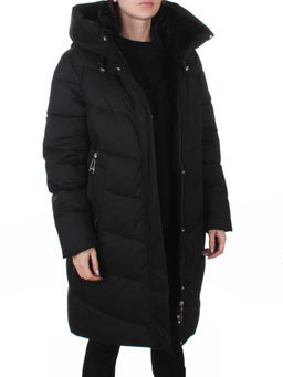 6605B BLACK Пальто зимнее женское (200 гр. холлофайбер)