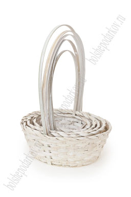 Корзины овальные, 5 в 1, 26*20*10,5 см (SF-7960) белый
