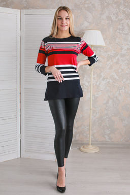 Туника женская из интерлока Тереза-2 красный, черный - Амадэль фото 3