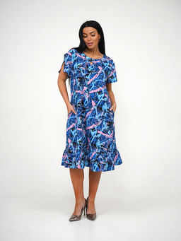 Платье женское, цвет голубой синий розовый