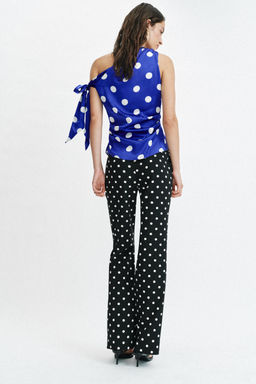 PANTAL?N FLARE LUNARES / Negro / Crudo - Zara фото 5