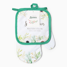 Кух. набор 2 пр. Доляна Spring прих. 17*17 см, вареж. 26*16 см,100% п/э  фото 4