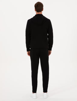 Siyah Slim Fit Pamuk Kar___ml_ Pa_as_ Lastikli E_ofman Alt_