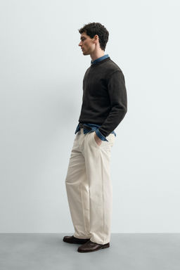 JERSEY ESTRUCTURA LAVADA ALGOD?N / Negro - Zara фото 4