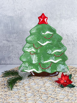 Блюдо новогоднее 22х17 см Елка / NX249313-1 /уп 48/ - ГалеонТрейд фото 2