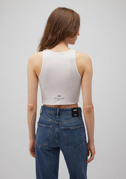 Halter Yaka Beyaz Atlet - Mavi фото 2