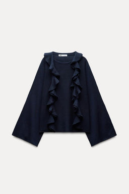 WOOL SCARF RUFFLE JUMPER - Zara фото 3