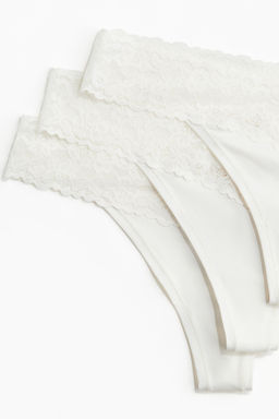 Pack de 3 bragas thong de microfibra y encaje - H&m фото 7
