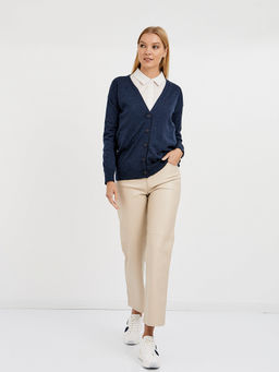 кардиган женский базовый из шерсти на пуговицах - Glenfield фото 2