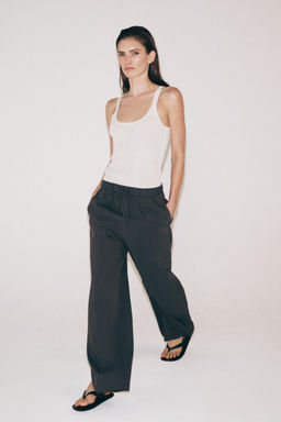 PANTAL?N PIJAMERO RAYAS ZW COLLECTION / Gris - Zara фото 4