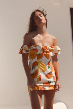 VESTIDO MINI VOLANTES ESTAMPADO FRUTAS / Naranjas - Zara фото 3