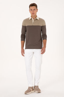 Erkek Regular Fit Polo Yaka A__k Haki Sweatshirt - U.s. polo assn фото 4