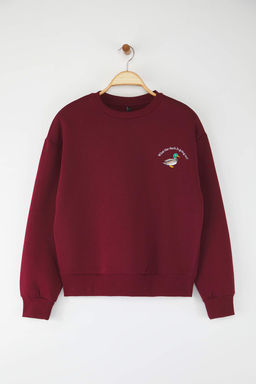 TRENDYOLMILLA Tas Animal Nak?sl? Regular/Normal Kal?p Kal?n Ici Polarl? Orme Sweatshirt TWOAW24SW00196  фото 21