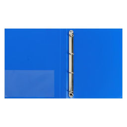 Папка на 4 кольцах А4, Calligrata, 25 мм, 700 мкм, внутренний и торцевой карман, синяя  фото 2
