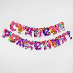 Гирлянда бумажная на люверсах «С днём рождения!»