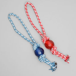 Игрушка канатная Узел с мячиком, до 80 г, микс цветов - Пижон фото 4