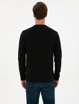 Siyah Regular Fit Bisiklet Yaka Sweatshirt - Cacharel фото 5
