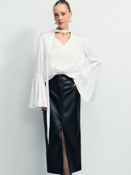 Юбка из искусственной кожи с молнией / Zarina