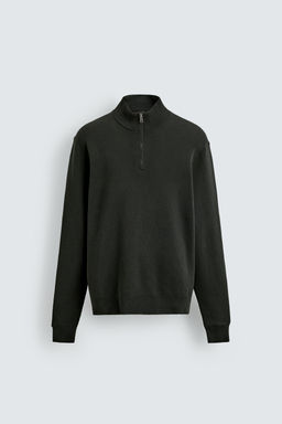 COTTON QUARTER-ZIP JUMPER - Zara фото 9