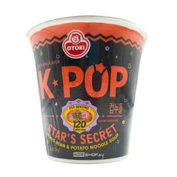 Лапша б/п из маша и картофеля со вкусом говядины острая K-pop Mung Bean & Potato Noodle Soup (Spicy Beef Flavor) Ottogi, Корея, 37,8 г Акция