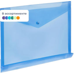 Папка-конверт на кнопке гориз с расшир Attache, А4, ассорти 180мкм 5шт/уп  фото 2