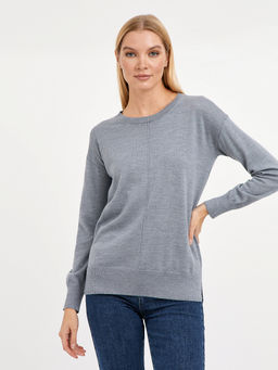 джемпер женский из шерсти в сером цвете