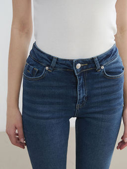 Y?ksek Bel Flare Kad?n Jean Pantolon