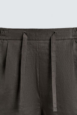 BERMUDA RELAXED FIT 100% LINO / Verde oscuro - Zara фото 8