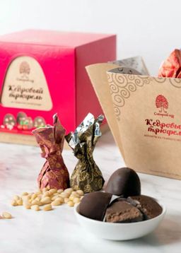 Кедровый трюфель Ассорти из тёмного шоколада, 120 г классический, малина, клюква