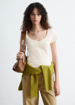 Top de punto con busto fruncido - H&m фото 3