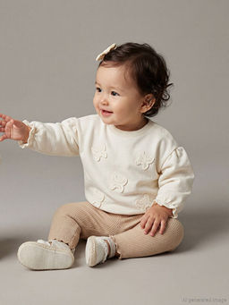 Bisiklet Yaka K?z Bebek Sweatshirt ve Tayt