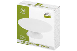 Блюдо для торта на ножке 25,5*25,5*8 см Веточки-цветочки - Elan gallery фото 7