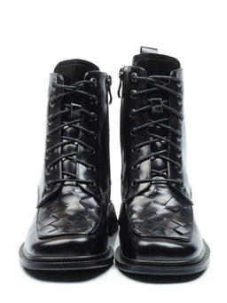 01-CYY11-1 BLACK Ботинки демисезонные женские (натуральная кожа, байка)