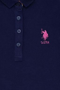 Темно-синяя базовая футболка для девочки - U.s. polo assn фото 3