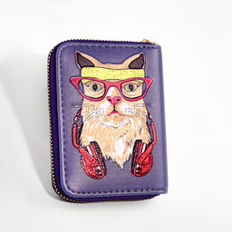 Кошелёк детский Выбражулька Cool cat, на молнии, фиолетовый